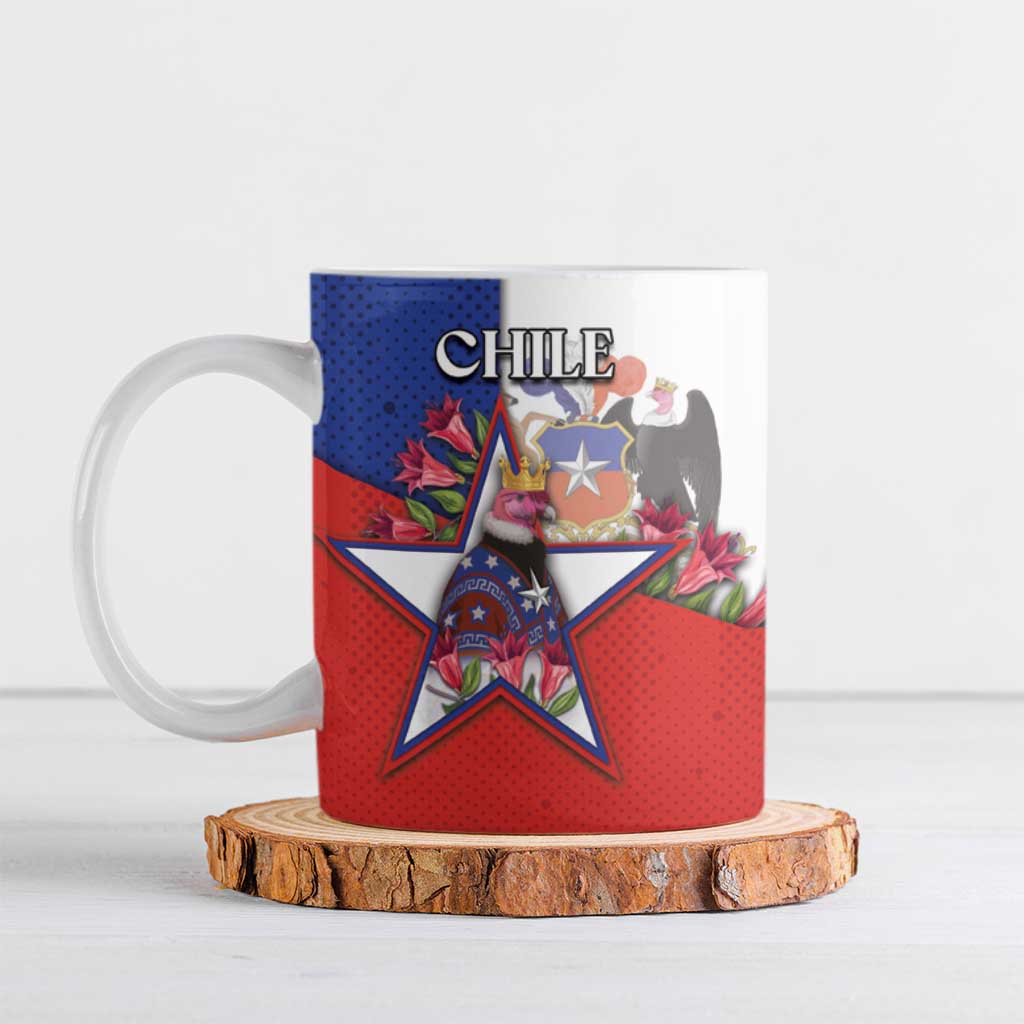 Chile Ceramic Mug Andean Condor With Chilean Bellflower - Wonder Print Shop