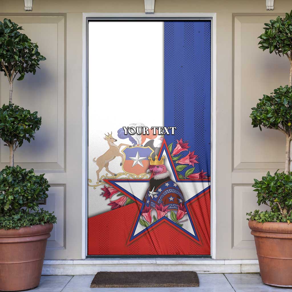 Personalized Chile Door Cover Andean Condor With Chilean Bellflower - Wonder Print Shop