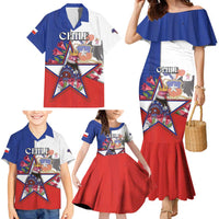 Personalized Chile Family Matching Mermaid Dress and Hawaiian Shirt Andean Condor With Chilean Bellflower - Wonder Print Shop