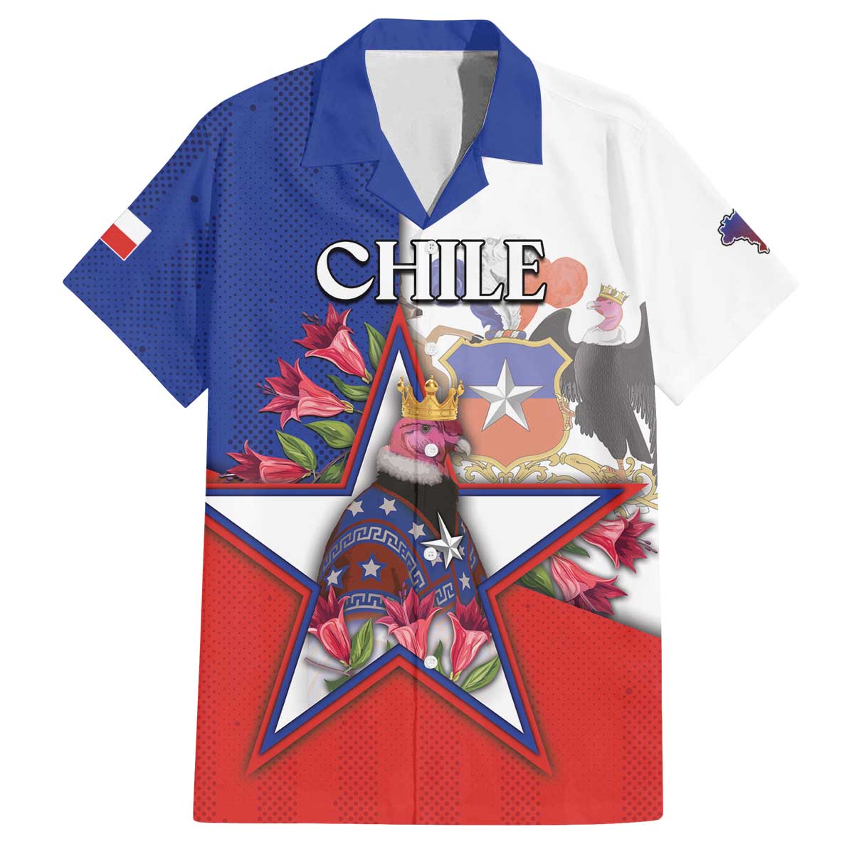Personalized Chile Family Matching Off The Shoulder Long Sleeve Dress and Hawaiian Shirt Andean Condor With Chilean Bellflower - Wonder Print Shop