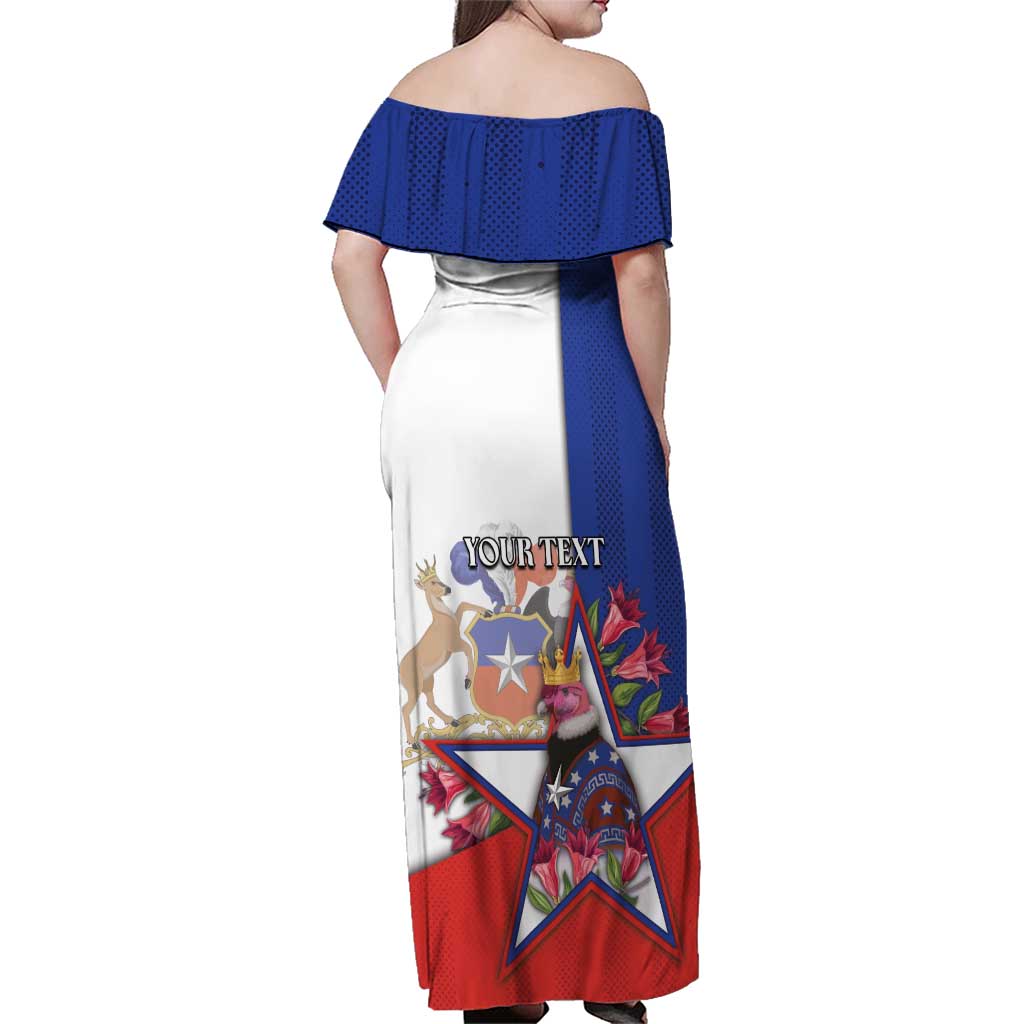 Personalized Chile Family Matching Off Shoulder Maxi Dress and Hawaiian Shirt Andean Condor With Chilean Bellflower - Wonder Print Shop
