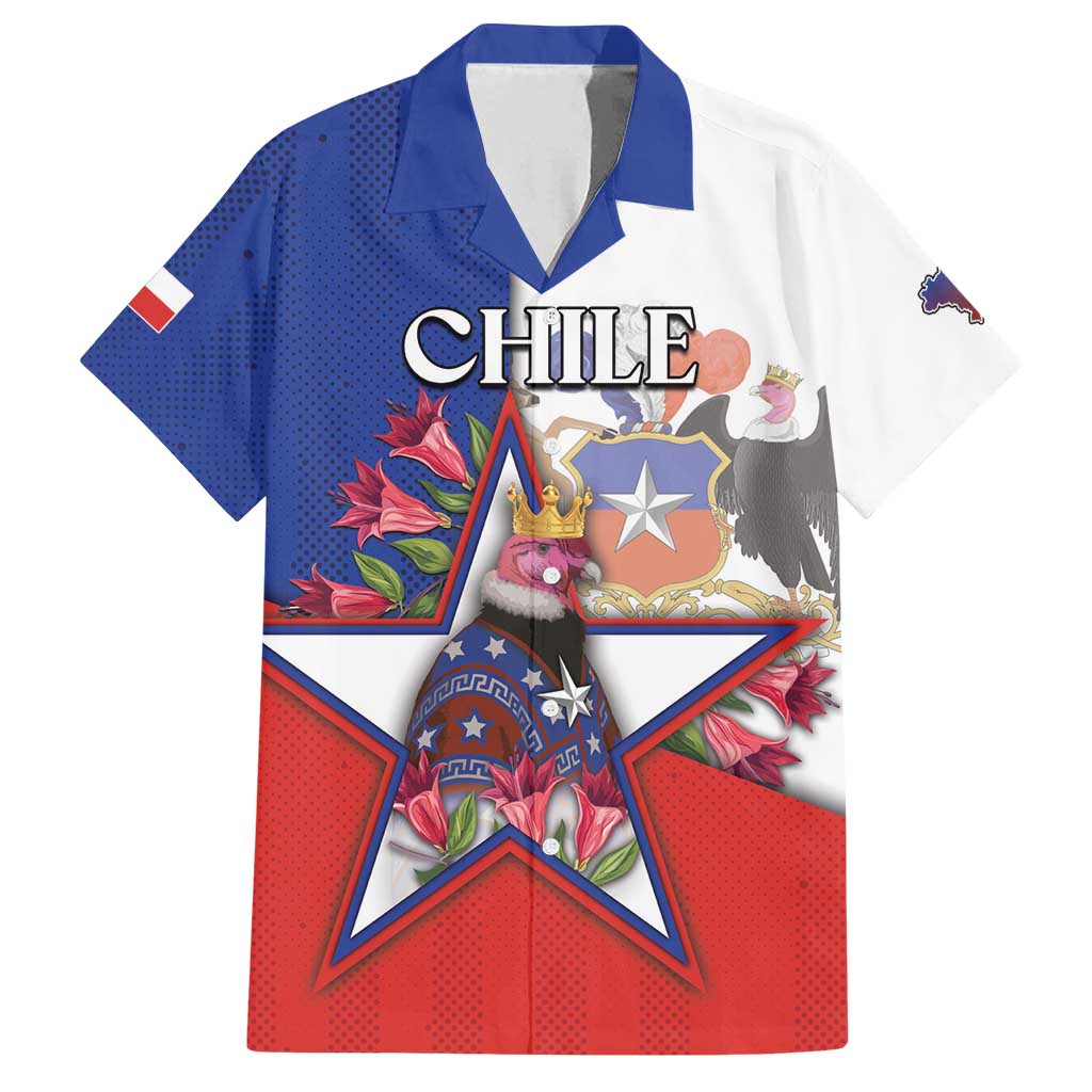 Personalized Chile Family Matching Off Shoulder Short Dress and Hawaiian Shirt Andean Condor With Chilean Bellflower - Wonder Print Shop