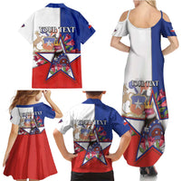 Personalized Chile Family Matching Summer Maxi Dress and Hawaiian Shirt Andean Condor With Chilean Bellflower - Wonder Print Shop