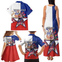 Personalized Chile Family Matching Tank Maxi Dress and Hawaiian Shirt Andean Condor With Chilean Bellflower - Wonder Print Shop