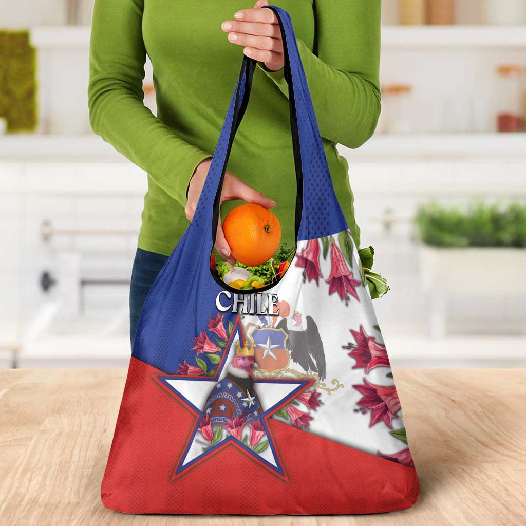 Chile Grocery Bag Andean Condor With Chilean Bellflower - Wonder Print Shop