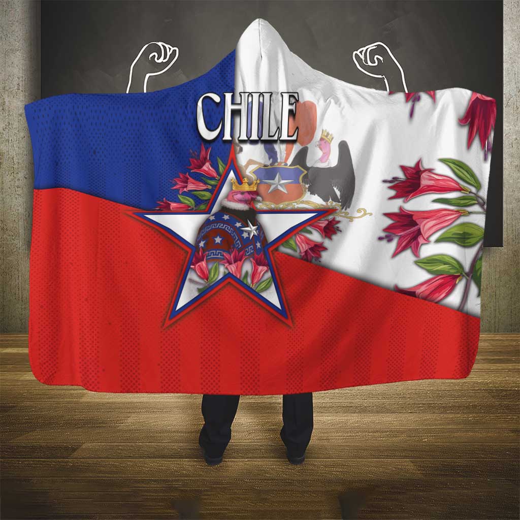 Chile Hooded Blanket Andean Condor With Chilean Bellflower - Wonder Print Shop