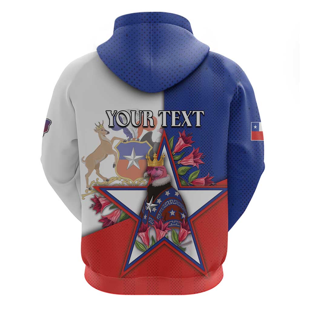 Personalized Chile Hoodie Andean Condor With Chilean Bellflower - Wonder Print Shop