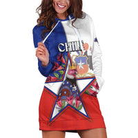 Personalized Chile Hoodie Dress Andean Condor With Chilean Bellflower - Wonder Print Shop