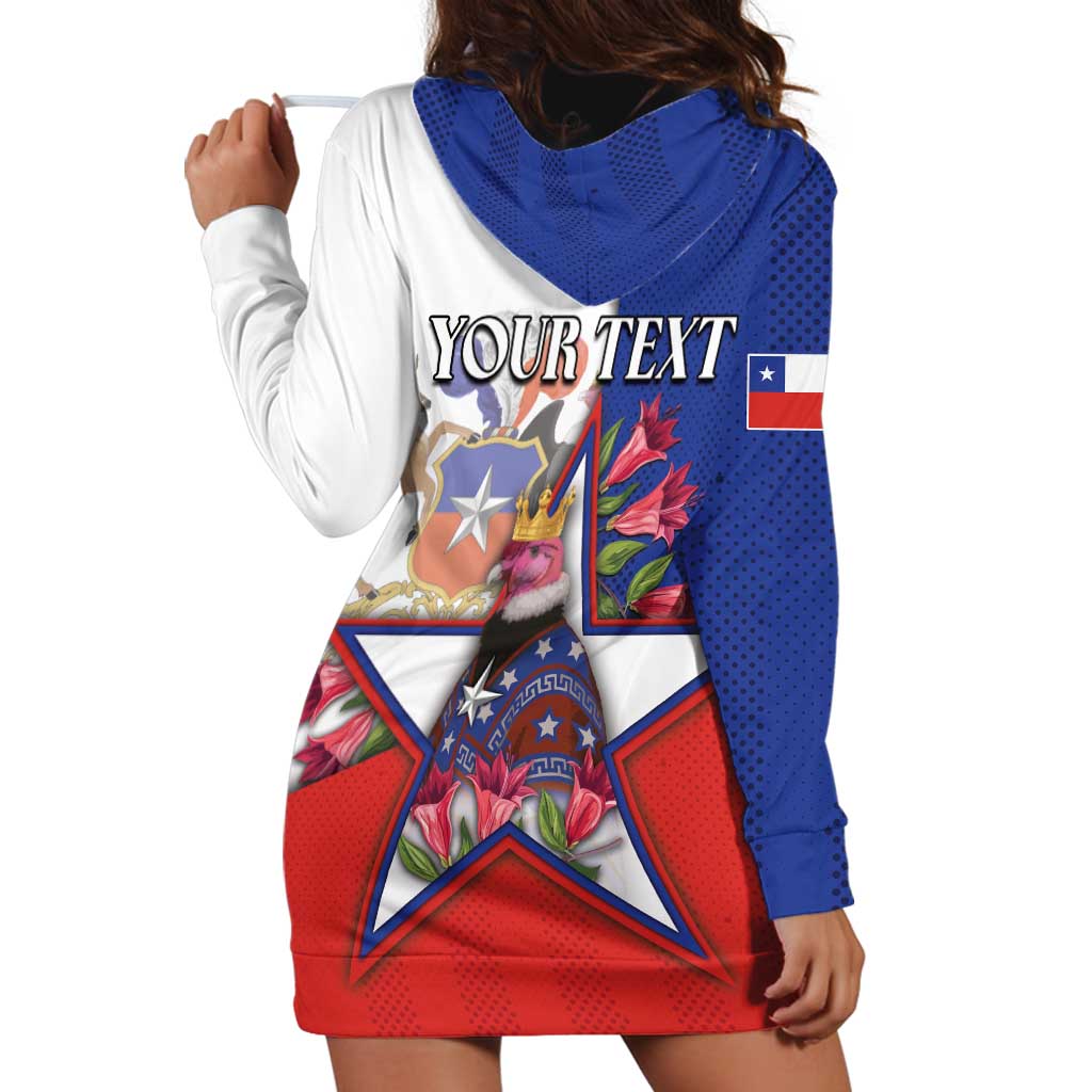 Personalized Chile Hoodie Dress Andean Condor With Chilean Bellflower - Wonder Print Shop