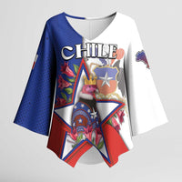 Personalized Chile Kimono Sleeve Blouse Andean Condor With Chilean Bellflower - Wonder Print Shop