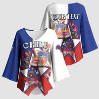 Personalized Chile Kimono Sleeve Blouse Andean Condor With Chilean Bellflower - Wonder Print Shop