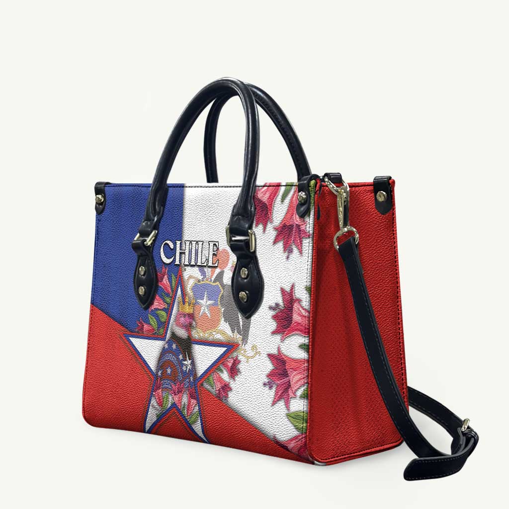 Chile Leather Bag Andean Condor With Chilean Bellflower - Wonder Print Shop