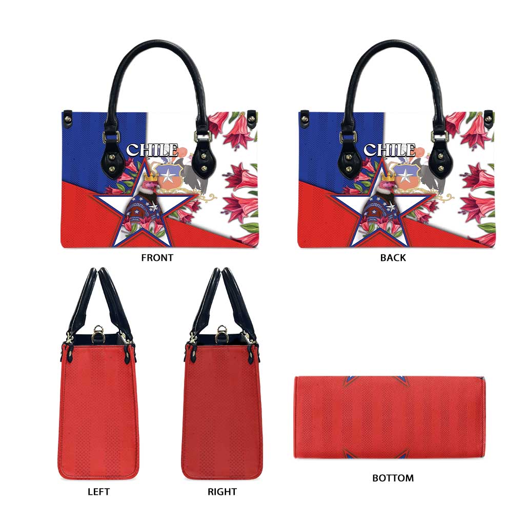 Chile Leather Bag Andean Condor With Chilean Bellflower - Wonder Print Shop