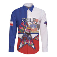 Personalized Chile Long Sleeve Button Shirt Andean Condor With Chilean Bellflower - Wonder Print Shop