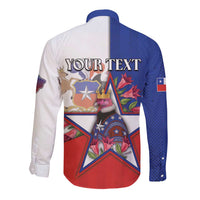 Personalized Chile Long Sleeve Button Shirt Andean Condor With Chilean Bellflower - Wonder Print Shop