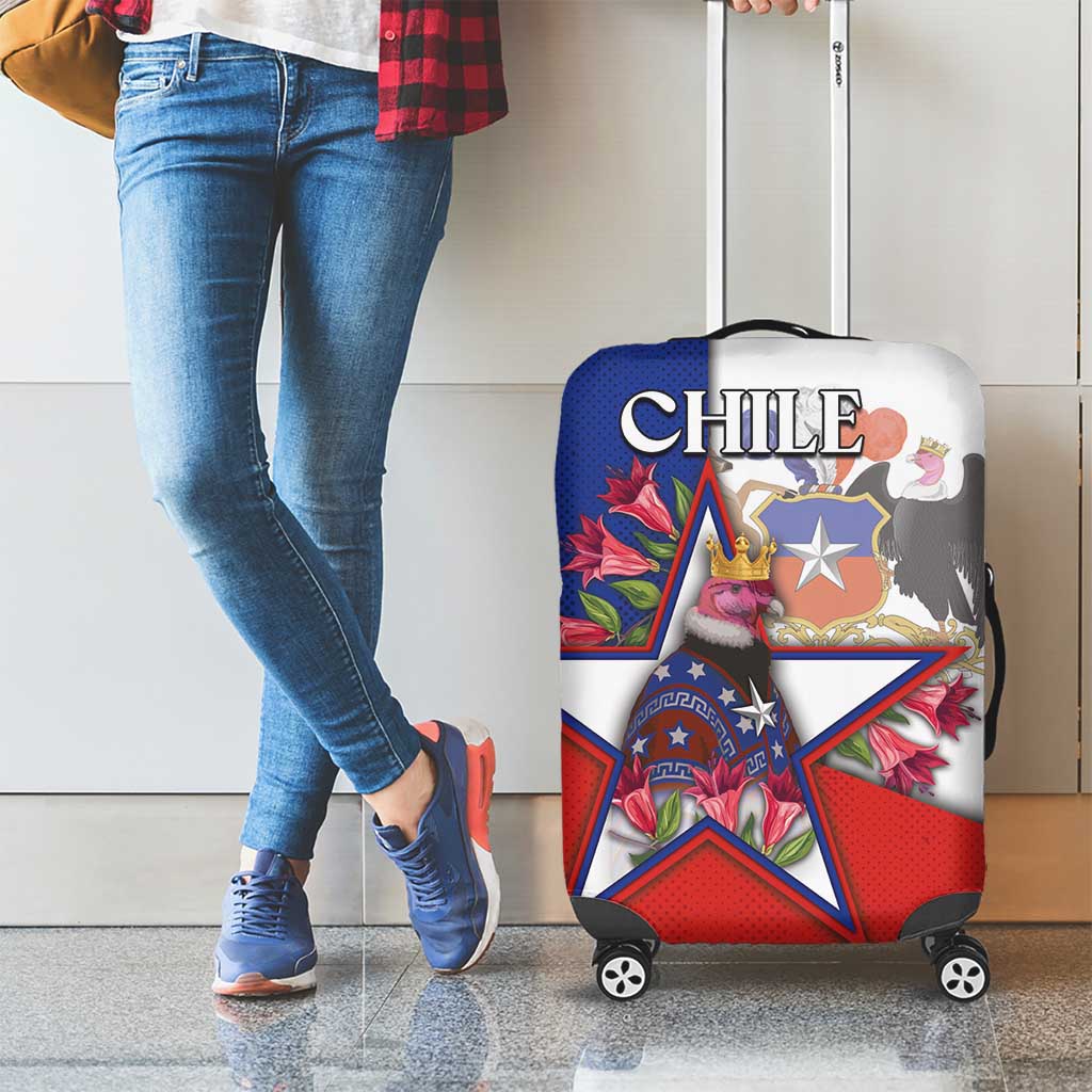Chile Luggage Cover Andean Condor With Chilean Bellflower - Wonder Print Shop