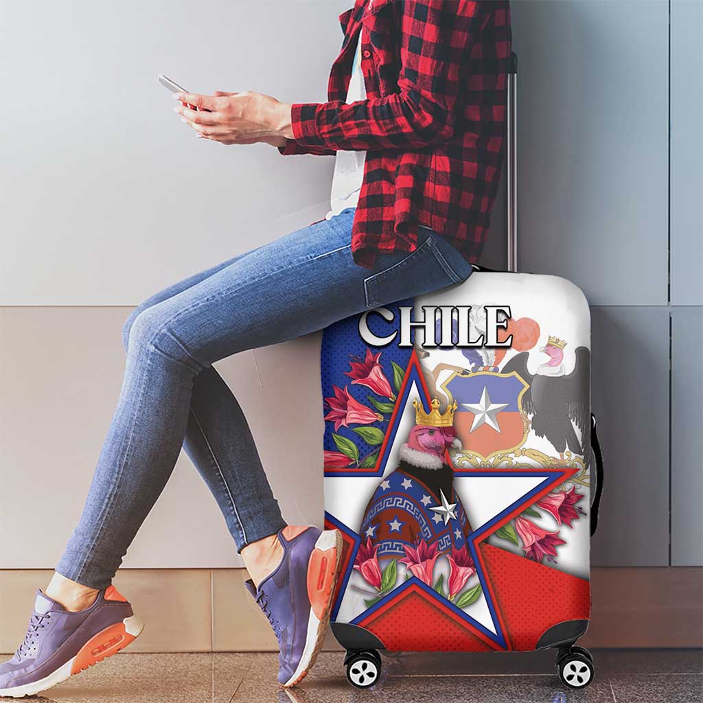 Chile Luggage Cover Andean Condor With Chilean Bellflower - Wonder Print Shop