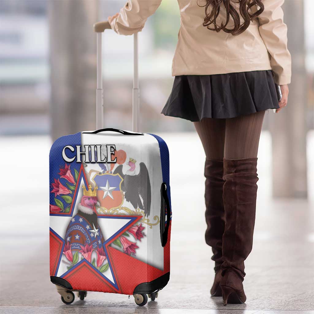 Chile Luggage Cover Andean Condor With Chilean Bellflower - Wonder Print Shop
