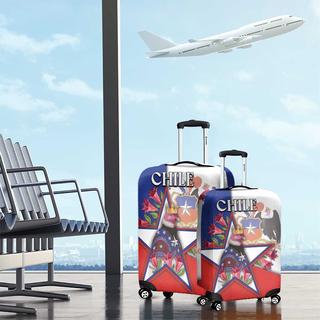 Chile Luggage Cover Andean Condor With Chilean Bellflower - Wonder Print Shop