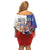 Personalized Chile Off Shoulder Short Dress Andean Condor With Chilean Bellflower - Wonder Print Shop