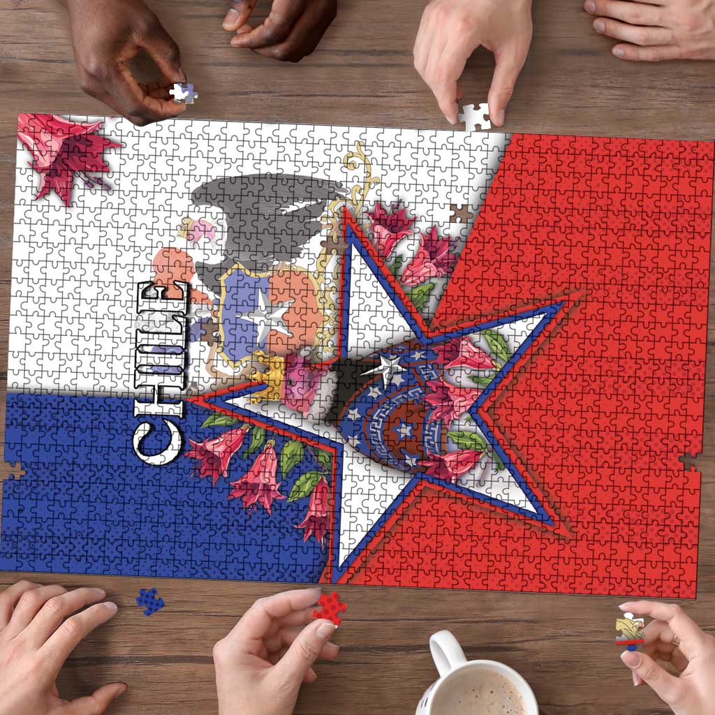 Chile Puzzle Andean Condor With Chilean Bellflower - Wonder Print Shop