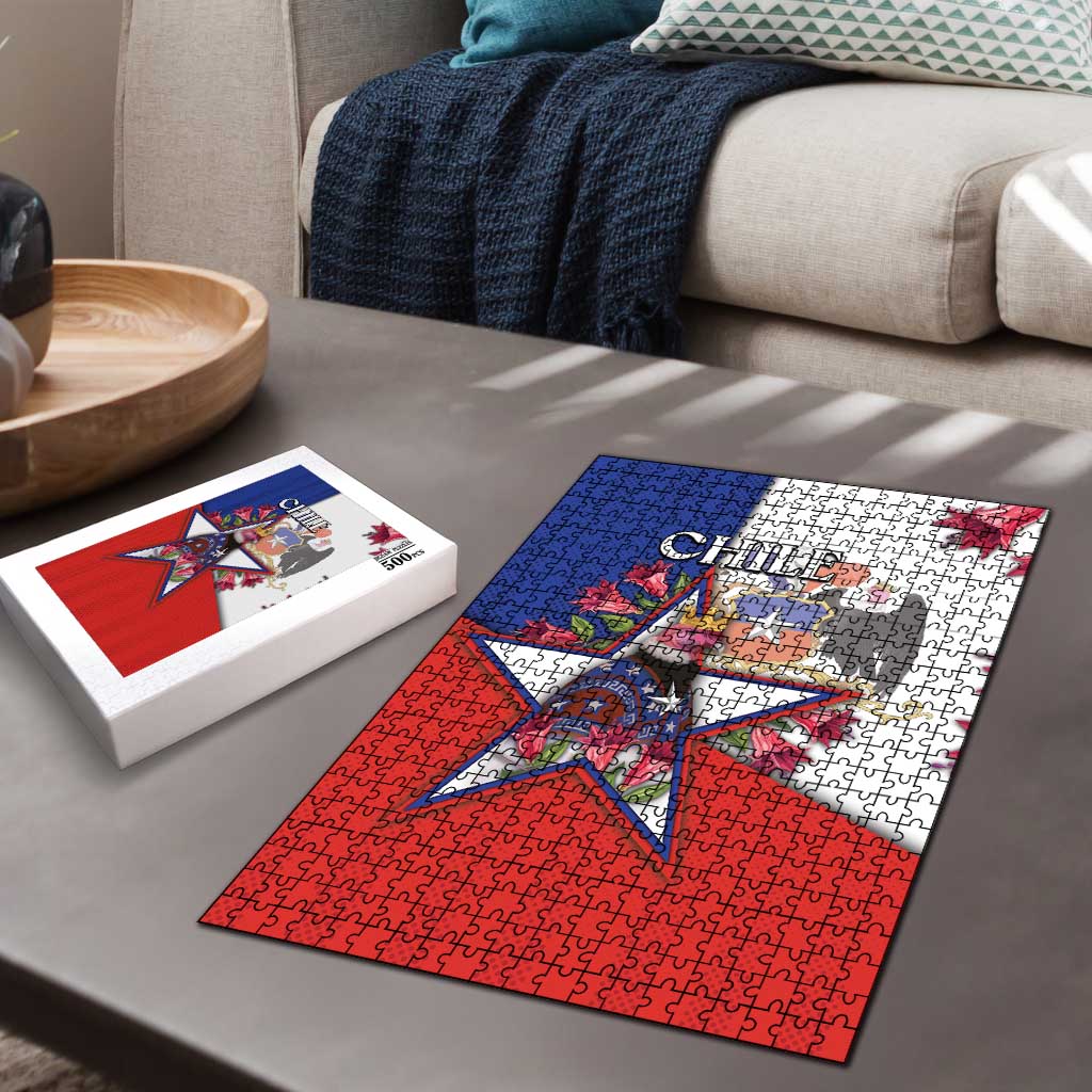 Chile Puzzle Andean Condor With Chilean Bellflower - Wonder Print Shop