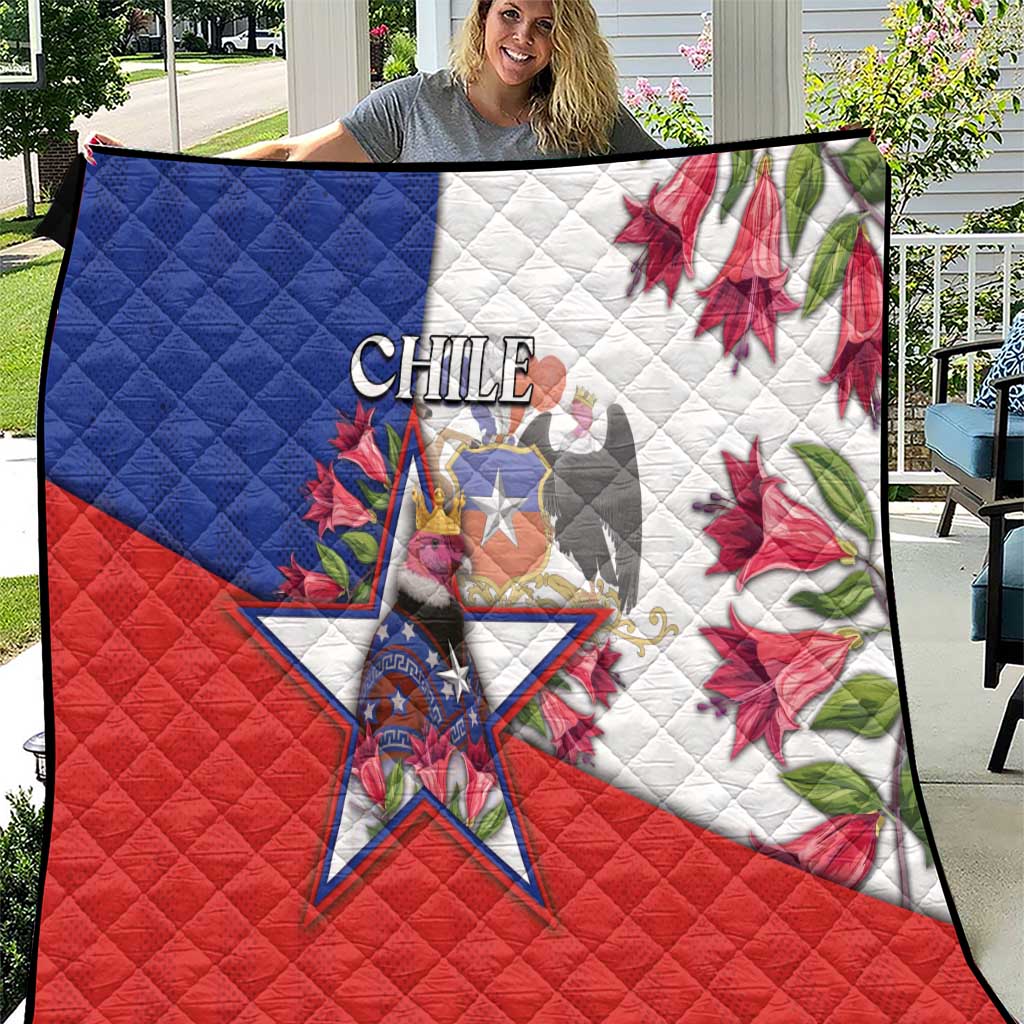 Chile Quilt Andean Condor With Chilean Bellflower - Wonder Print Shop