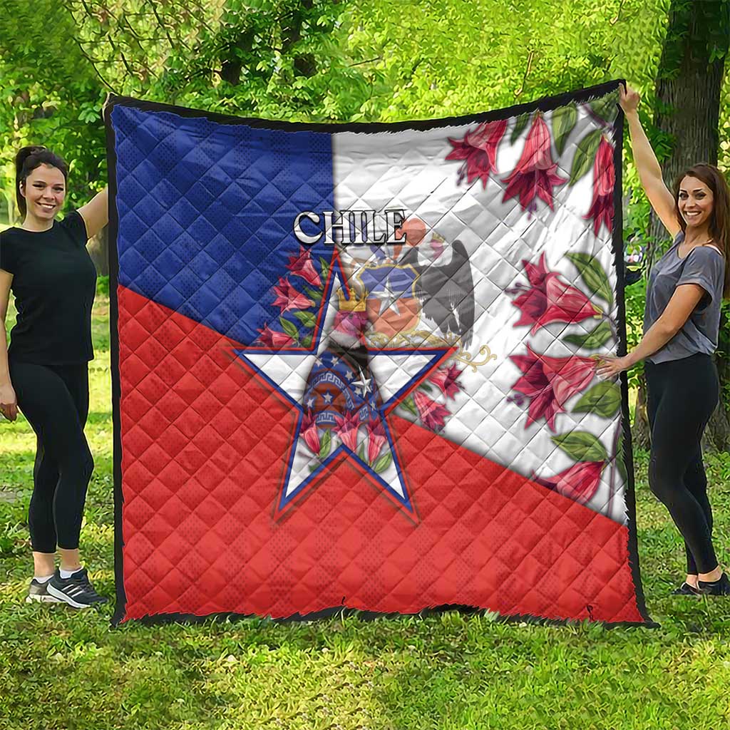 Chile Quilt Andean Condor With Chilean Bellflower - Wonder Print Shop