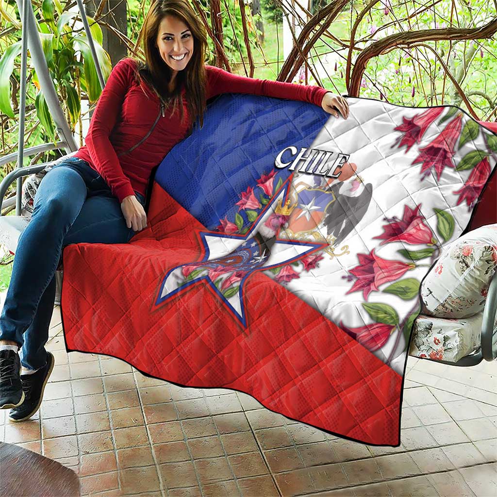 Chile Quilt Andean Condor With Chilean Bellflower - Wonder Print Shop