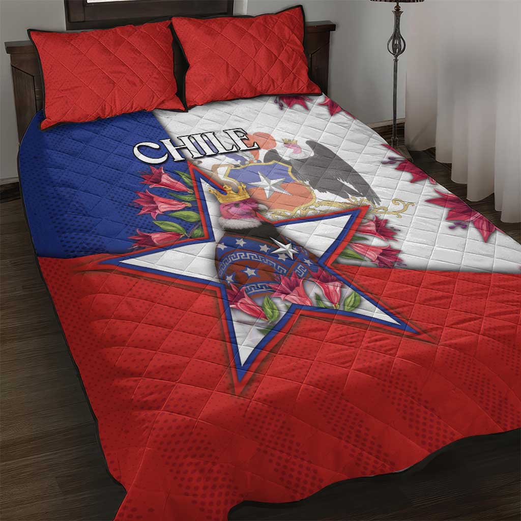 Chile Quilt Bed Set Andean Condor With Chilean Bellflower - Wonder Print Shop
