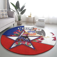 Chile Round Carpet Andean Condor With Chilean Bellflower - Wonder Print Shop