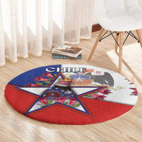 Chile Round Carpet Andean Condor With Chilean Bellflower - Wonder Print Shop
