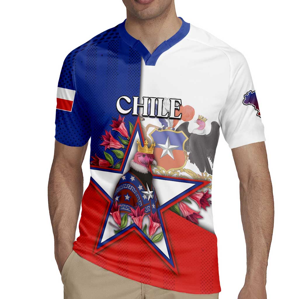 Personalized Chile Rugby Jersey Andean Condor With Chilean Bellflower - Wonder Print Shop