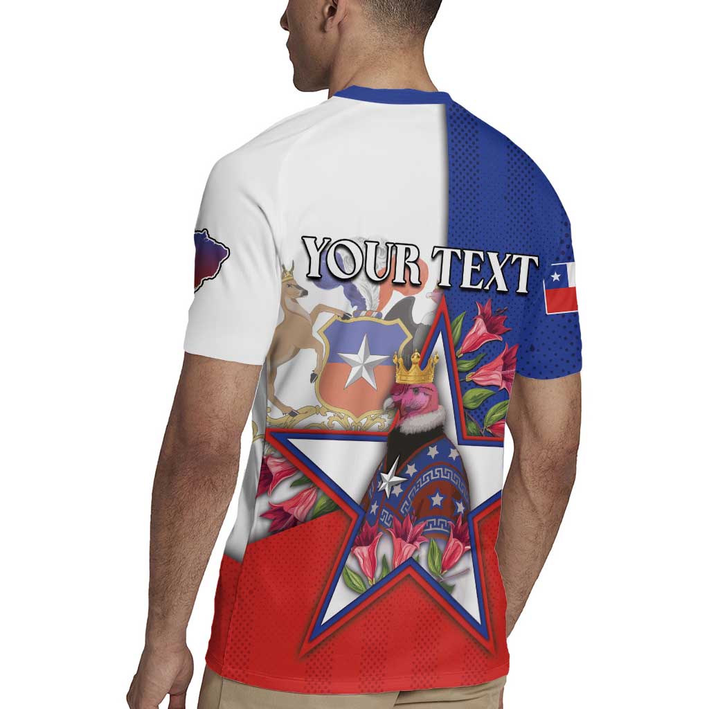 Personalized Chile Rugby Jersey Andean Condor With Chilean Bellflower - Wonder Print Shop