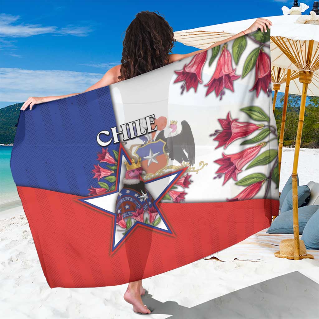 Chile Sarong Andean Condor With Chilean Bellflower - Wonder Print Shop