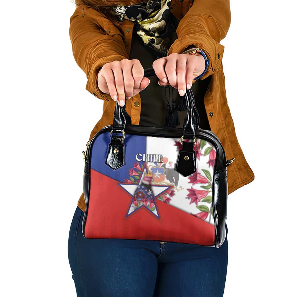 Chile Shoulder Handbag Andean Condor With Chilean Bellflower - Wonder Print Shop