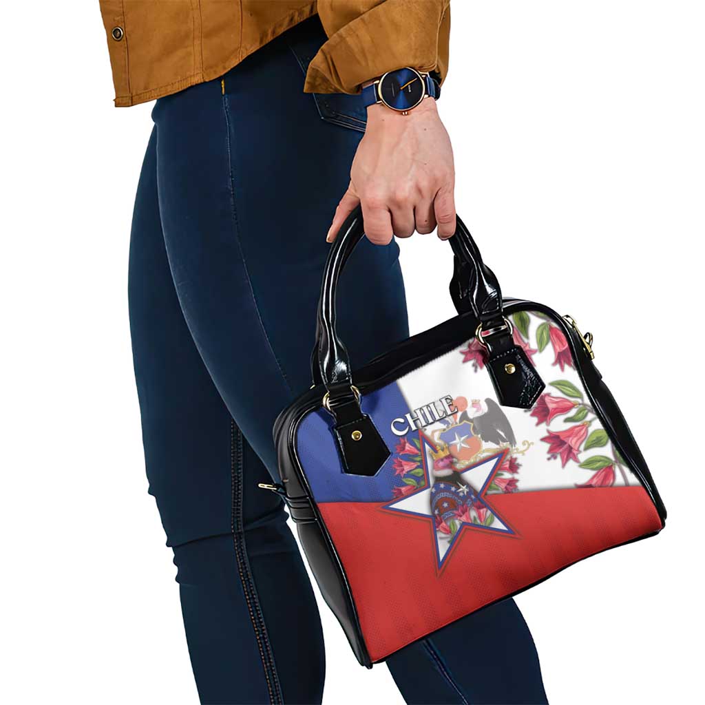 Chile Shoulder Handbag Andean Condor With Chilean Bellflower - Wonder Print Shop