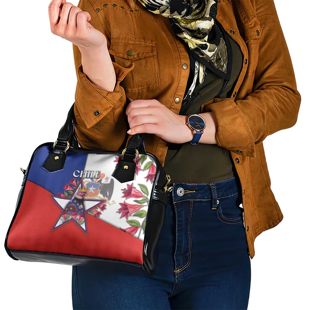 Chile Shoulder Handbag Andean Condor With Chilean Bellflower - Wonder Print Shop
