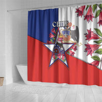 Chile Shower Curtain Andean Condor With Chilean Bellflower - Wonder Print Shop