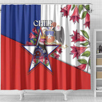 Chile Shower Curtain Andean Condor With Chilean Bellflower - Wonder Print Shop