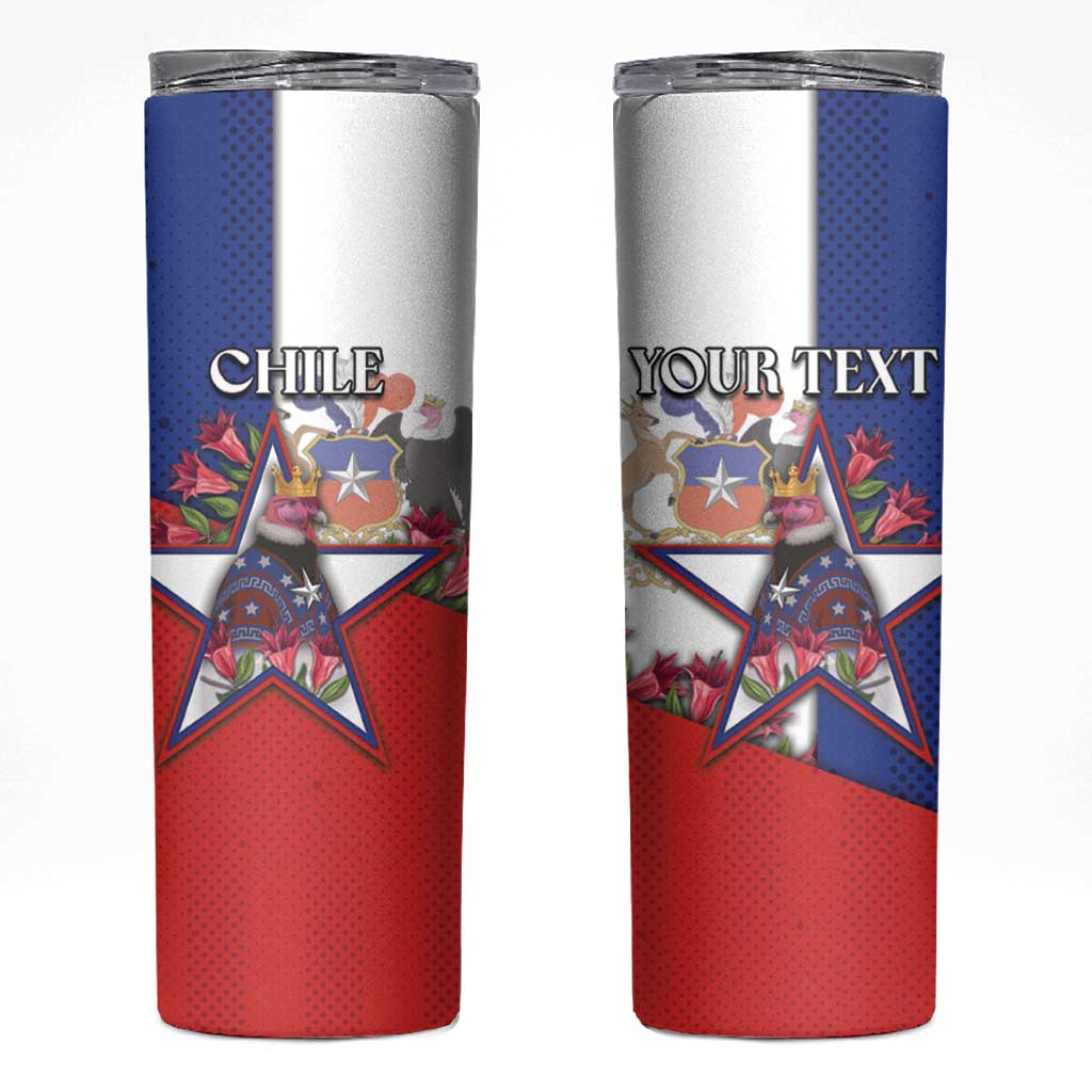 Personalized Chile Skinny Tumbler Andean Condor With Chilean Bellflower - Wonder Print Shop