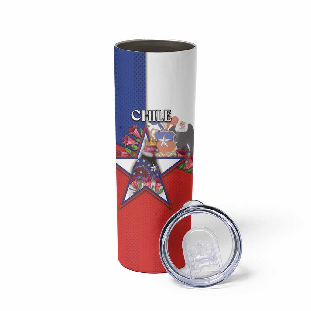 Personalized Chile Skinny Tumbler Andean Condor With Chilean Bellflower - Wonder Print Shop