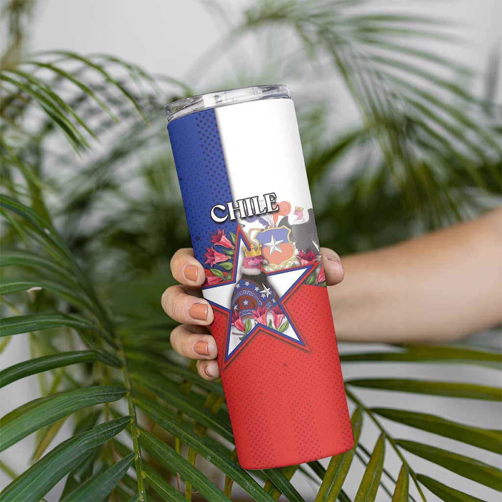 Personalized Chile Skinny Tumbler Andean Condor With Chilean Bellflower - Wonder Print Shop