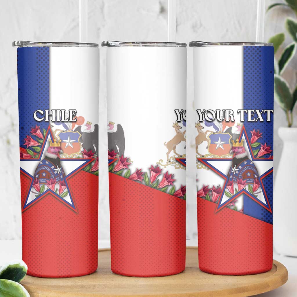 Personalized Chile Skinny Tumbler Andean Condor With Chilean Bellflower - Wonder Print Shop