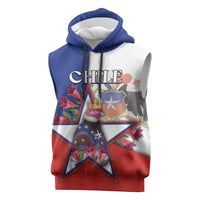 Personalized Chile Sleeveless Hoodie Andean Condor With Chilean Bellflower - Wonder Print Shop