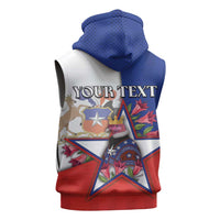 Personalized Chile Sleeveless Zip Hoodie Andean Condor With Chilean Bellflower - Wonder Print Shop