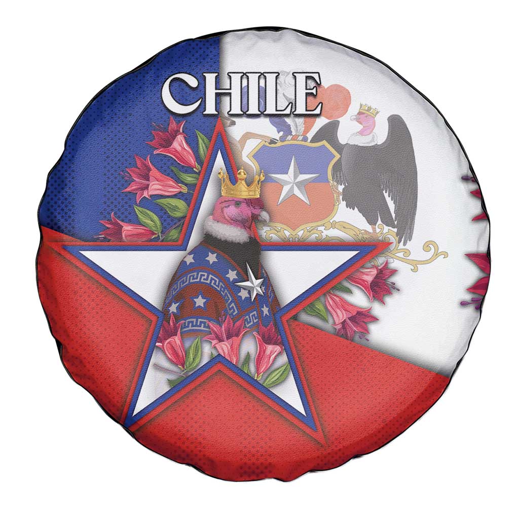 Chile Spare Tire Cover Andean Condor With Chilean Bellflower - Wonder Print Shop
