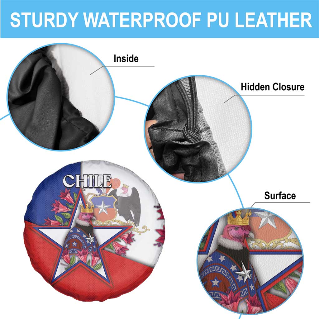 Chile Spare Tire Cover Andean Condor With Chilean Bellflower - Wonder Print Shop