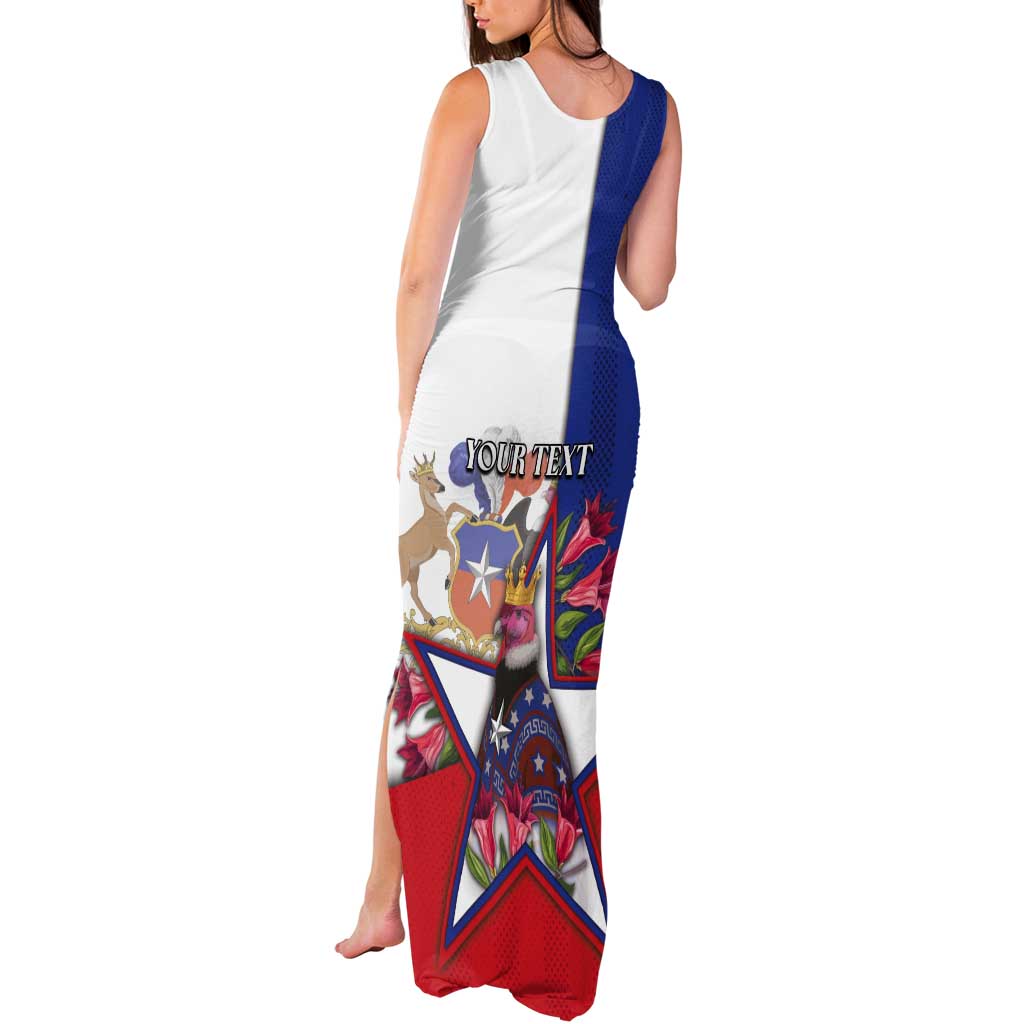 Personalized Chile Tank Maxi Dress Andean Condor With Chilean Bellflower - Wonder Print Shop