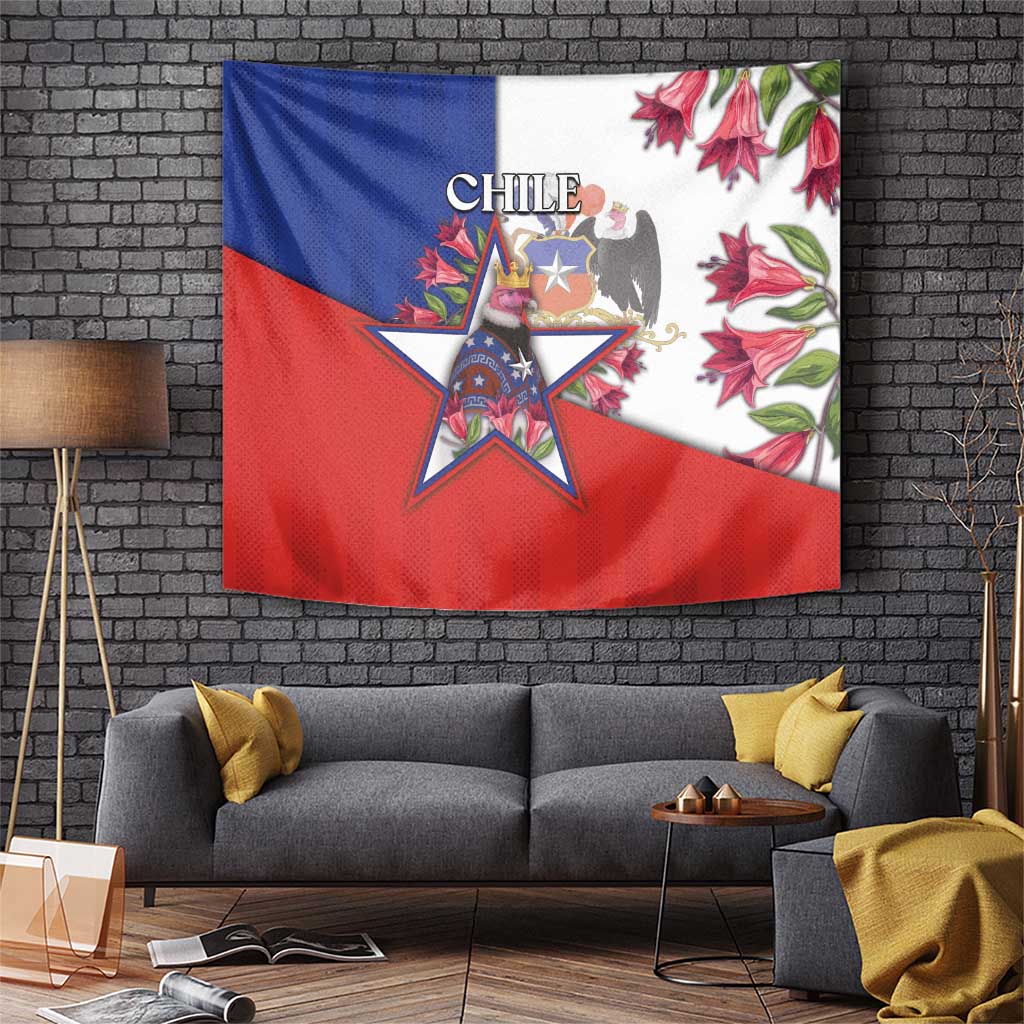 Chile Tapestry Andean Condor With Chilean Bellflower - Wonder Print Shop